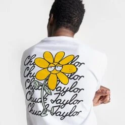 Men's Converse Chuck Taylor Flower Graphic T-Shirt White - 10025433 102 -Deals Adidas Store 10025433 102 M5