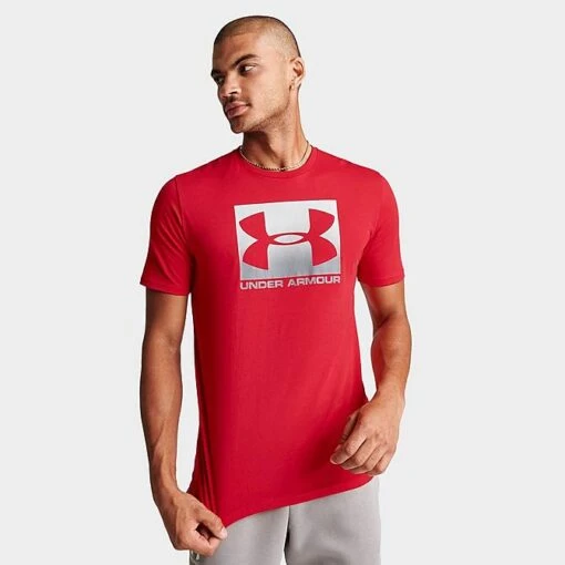 Men's Under Armour Sportstyle Boxed T-Shirt Red/Steel - 1329581 600 2 Men's Under Armour Sportstyle Boxed T-Shirt Red/Steel - 1329581 600 -Deals Adidas Store 1329581 600 M1