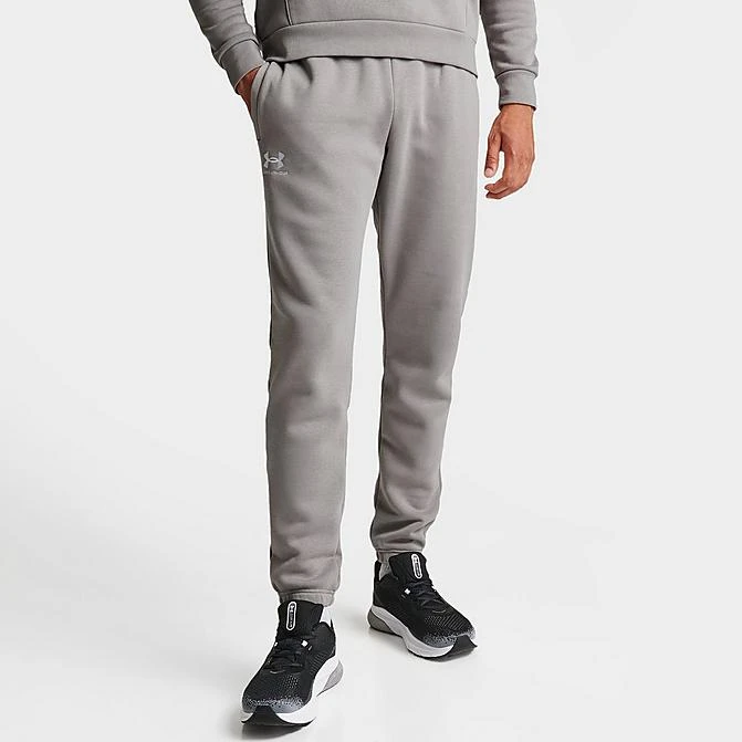 Men's Under Armour Essential Fleece Jogger Pants Pewter/White - 1373882 294 3 Men's Under Armour Essential Fleece Jogger Pants Pewter/White - 1373882 294
