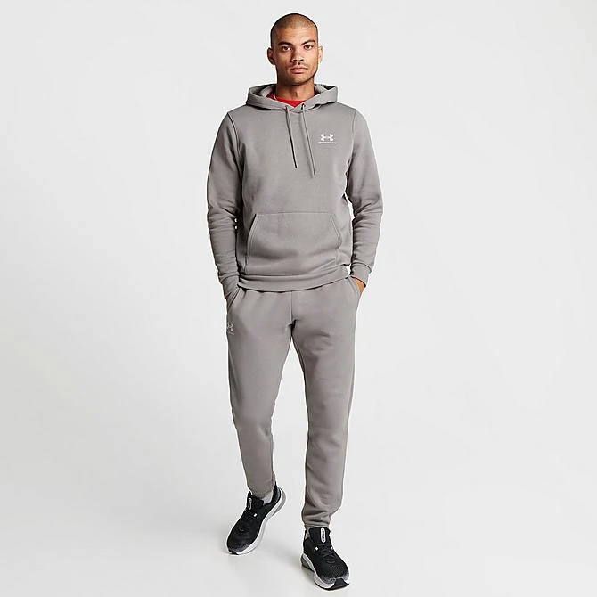 Men's Under Armour Essential Fleece Jogger Pants Pewter/White - 1373882 294 4 Men's Under Armour Essential Fleece Jogger Pants Pewter/White - 1373882 294 - Image 2