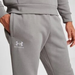 Men's Under Armour Essential Fleece Jogger Pants Pewter/White - 1373882 294 12 Men's Under Armour Essential Fleece Jogger Pants Pewter/White - 1373882 294 -Deals Adidas Store 1373882 294 M5
