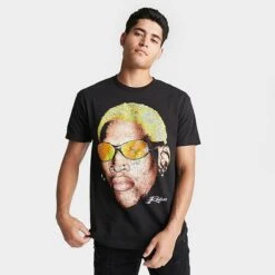 Men's Dennis Rodman Big Head Graphic T-Shirt Black - 22578010 010