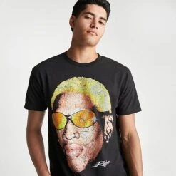 Men's Dennis Rodman Big Head Graphic T-Shirt Black - 22578010 010 -Deals Adidas Store 22578010 010 M5