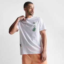 Men's Puma Classics Super Puma Graphic T-Shirt White - 53948102 100 -Deals Adidas Store 53948102 100 M3