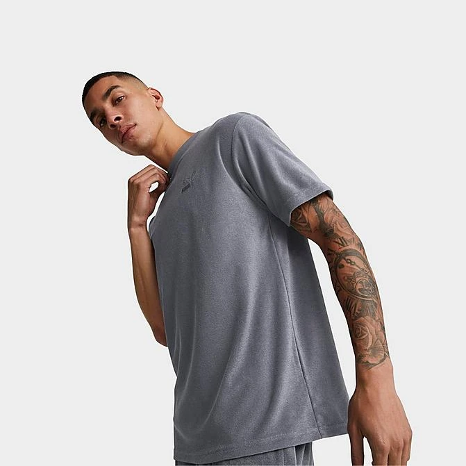 Men's Puma Classics Towelling T-Shirt Grey Tile - 62262469 060 3 Men's Puma Classics Towelling T-Shirt Grey Tile - 62262469 060