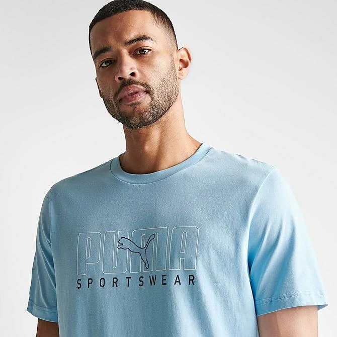 Men's Puma Sportswear Outline Logo T-Shirt Light Blue - 62301734 400 7 Men's Puma Sportswear Outline Logo T-Shirt Light Blue - 62301734 400 - Image 5