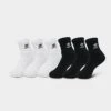 Adidas Originals Trefoil Casual Cushioned Quarter Socks (6-Pack) Black/White - BH6436B 100 -Deals Adidas Store BH6436B 100 P1