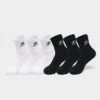 Adidas Originals Trefoil Casual Cushioned Quarter Socks (6-Pack) Black/White - BH6436 WBK -Deals Adidas Store BH6436 WBK P1