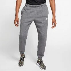 Men's Nike Sportswear Club Jersey Jogger Pants Charcoal Heather/Anthracite/White - BV2737 071