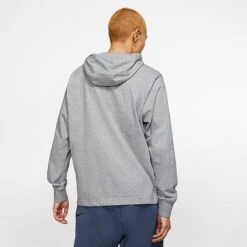 Men's Nike Sportswear Club Jersey Pullover Hoodie Dark Grey Heather/White - BV2749 063 -Deals Adidas Store BV2749 063 M3