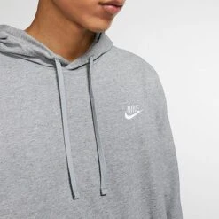 Men's Nike Sportswear Club Jersey Pullover Hoodie Dark Grey Heather/White - BV2749 063 -Deals Adidas Store BV2749 063 M4