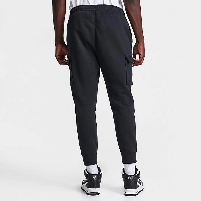Men's Nike Sportswear Club Fleece Cargo Jogger Pants Black/Black/White - CD3129 010 6 Men's Nike Sportswear Club Fleece Cargo Jogger Pants Black/Black/White - CD3129 010 - Image 4