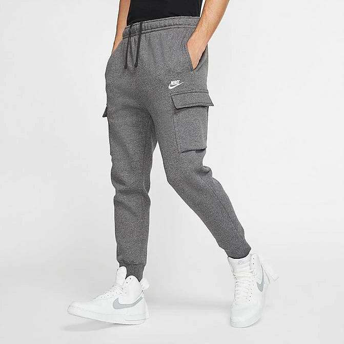 Men's Nike Sportswear Club Fleece Cargo Jogger Pants Charcoal Heather/Anthracite/White - CD3129 071 3 Men's Nike Sportswear Club Fleece Cargo Jogger Pants Charcoal Heather/Anthracite/White - CD3129 071