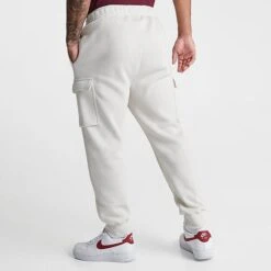 Men's Nike Sportswear Club Fleece Cargo Jogger Pants Light Bone/Light Bone/White - CD3129 072 -Deals Adidas Store CD3129 072 M4