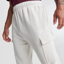 Men's Nike Sportswear Club Fleece Cargo Jogger Pants Light Bone/Light Bone/White - CD3129 072 -Deals Adidas Store CD3129 072 M5
