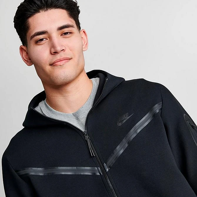 Men's Nike Sportswear Tech Fleece Taped Full-Zip Hoodie Black - CU4489 010 7 Men's Nike Sportswear Tech Fleece Taped Full-Zip Hoodie Black - CU4489 010 - Image 5