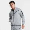 Men's Nike Sportswear Tech Fleece Taped Full-Zip Hoodie Dark Grey Heather/Black - CU4489 063 -Deals Adidas Store CU4489 063 M1