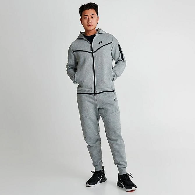 Men's Nike Sportswear Tech Fleece Taped Full-Zip Hoodie Dark Grey Heather/Black - CU4489 063 4 Men's Nike Sportswear Tech Fleece Taped Full-Zip Hoodie Dark Grey Heather/Black - CU4489 063 - Image 2