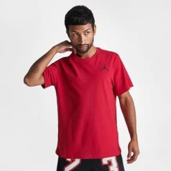 Nike Men's Jordan Jumpman Embroidered Logo T-Shirt Gym Red/Black - DC7485 687 -Deals Adidas Store DC7485 687 M3