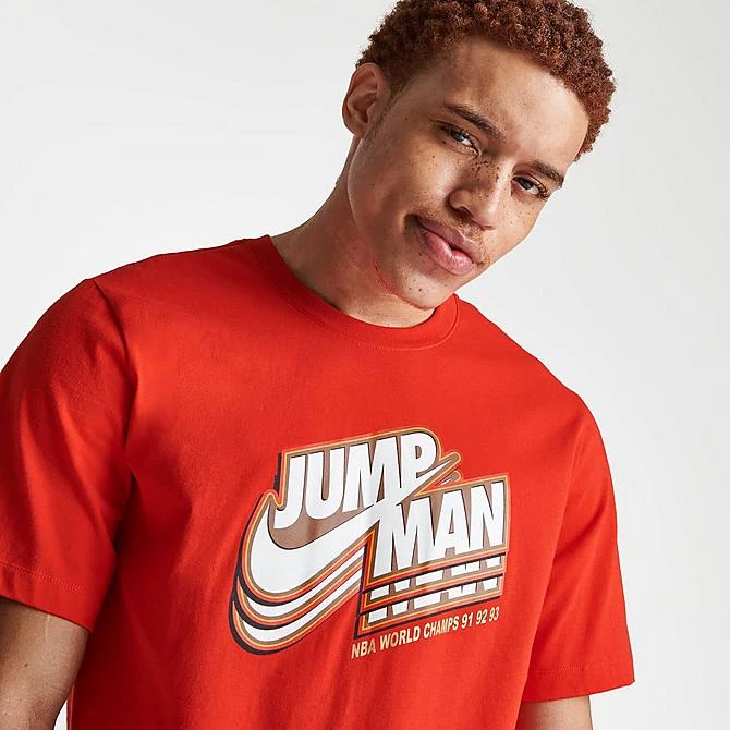 Nike Men's Jordan Jumpman World Champs Graphic T-Shirt Chile Red/Metallic Gold - DC9773 673 7 Nike Men's Jordan Jumpman World Champs Graphic T-Shirt Chile Red/Metallic Gold - DC9773 673 - Image 5