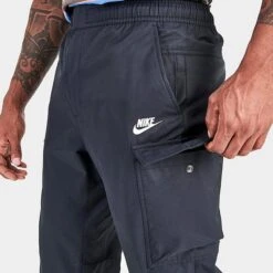 Men's Nike Sportswear Tech Essentials Unlined Cargo Commuter Pants Black/White - DD5207 010 -Deals Adidas Store DD5207 010 M5