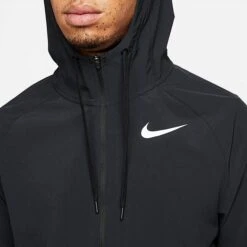 Men's Nike Pro Dri-FIT Flex Vent Max Full-Zip Hooded Jacket Black/Black/White - DM5946 011 -Deals Adidas Store DM5946 011 M4