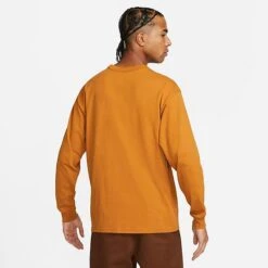 Men's Nike Sportswear Premium Essentials Long-Sleeve T-Shirt Desert Ochre - DO7390 754 -Deals Adidas Store DO7390 754 M3