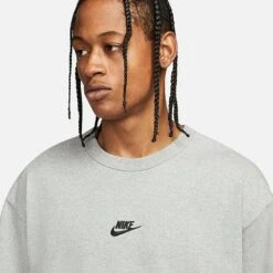 Men's Nike Sportswear Premium Essentials T-Shirt Dark Grey Heather - DO7392 063 -Deals Adidas Store DO7392 063 M4