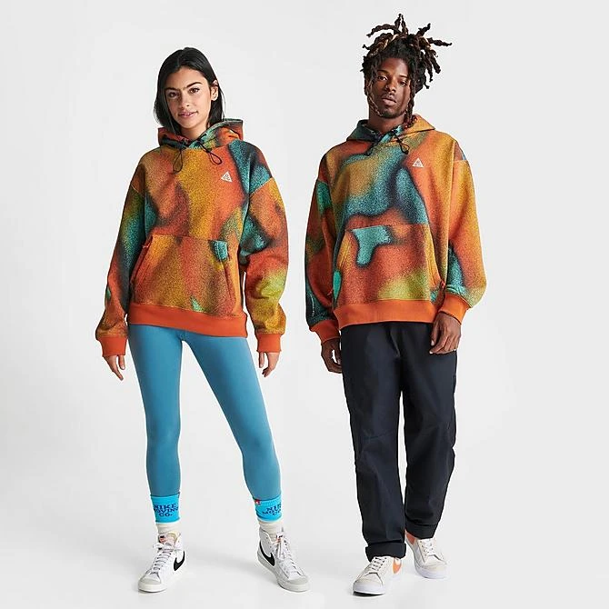Men's Nike ACG Therma-FIT Tuff Fleece Graphic Pullover Hoodie Team Orange/Off Noir/Mint Foam - DQ5789 891 4 Men's Nike ACG Therma-FIT Tuff Fleece Graphic Pullover Hoodie Team Orange/Off Noir/Mint Foam - DQ5789 891 - Image 2
