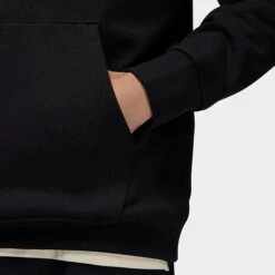 Nike Men's Jordan Flight Patch Fleece Pullover Hoodie Black/Sail - DQ7338 010 -Deals Adidas Store DQ7338 010 M5