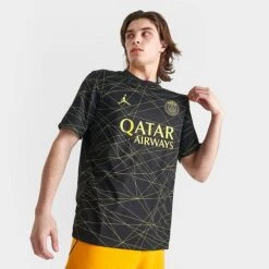 Men's Nike Dri-FIT Paris Saint-Germain 2023-24 Stadium Fourth Soccer Jersey Black/Tour Yellow/Tour Yellow - DR3969 011
