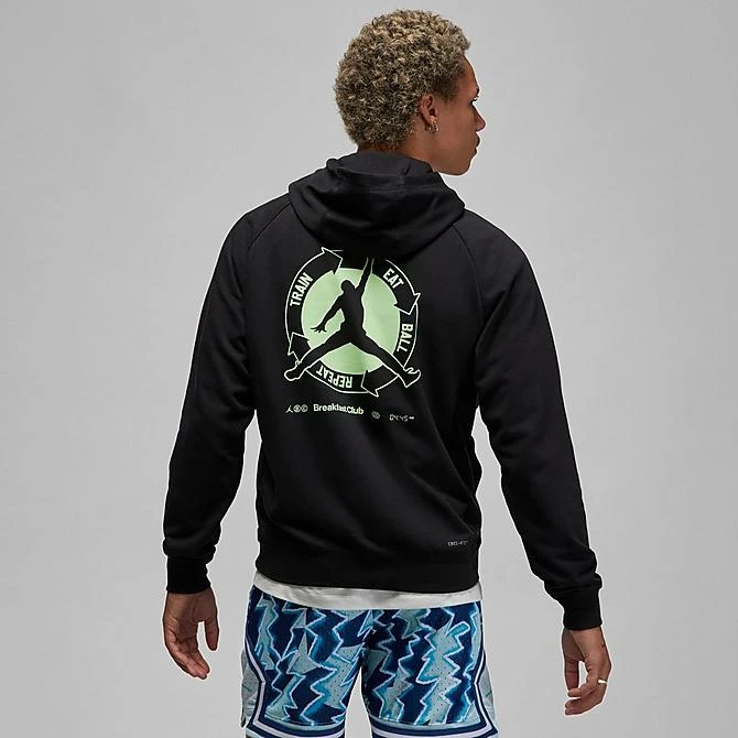 Nike Men's Jordan Dri-FIT Sport BC Fleece Hoodie Black/Light Liquid Lime - DV1290 010 5 Nike Men's Jordan Dri-FIT Sport BC Fleece Hoodie Black/Light Liquid Lime - DV1290 010 - Image 3