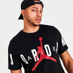 Nike Men's Jordan Air Stretch T-Shirt Black/White/Black - DV1445 010 11 Nike Men's Jordan Air Stretch T-Shirt Black/White/Black - DV1445 010 -Deals Adidas Store DV1445 010 M5
