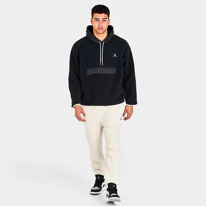Nike Men's Jordan Essential Winter Fleece Hoodie Black/Black/Sail/Sail - DV1582 010 4 Nike Men's Jordan Essential Winter Fleece Hoodie Black/Black/Sail/Sail - DV1582 010 - Image 2