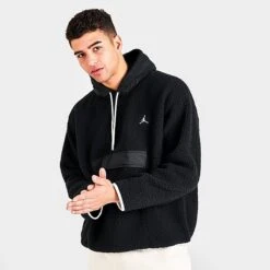 Nike Men's Jordan Essential Winter Fleece Hoodie Black/Black/Sail/Sail - DV1582 010 10 Nike Men's Jordan Essential Winter Fleece Hoodie Black/Black/Sail/Sail - DV1582 010 -Deals Adidas Store DV1582 010 M3