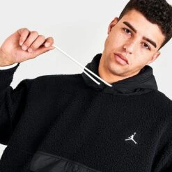 Nike Men's Jordan Essential Winter Fleece Hoodie Black/Black/Sail/Sail - DV1582 010 12 Nike Men's Jordan Essential Winter Fleece Hoodie Black/Black/Sail/Sail - DV1582 010 -Deals Adidas Store DV1582 010 M5