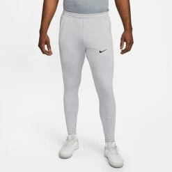 Men's Nike Dri-FIT Strike Knit Soccer Pants Wolf Grey/White/Wolf Grey/Black - DV9269 012