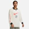 Men's Nike Sportswear SwooshTrax Graphic Long-Sleeve Collared Top Phantom/Black/Bright Crimson - DX0048 030 -Deals Adidas Store DX0048 030 M1