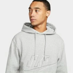 Men's Nike Club Fleece+ Futura Fleece Pullover Hoodie Dark Grey Heather - DX0541 063 11 Men's Nike Club Fleece+ Futura Fleece Pullover Hoodie Dark Grey Heather - DX0541 063 -Deals Adidas Store DX0541 063 M4