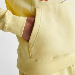 Men's Nike Club Fleece+ Futura Fleece Pullover Hoodie Lemon Chiffon - DX0541 706 -Deals Adidas Store DX0541 706 M6