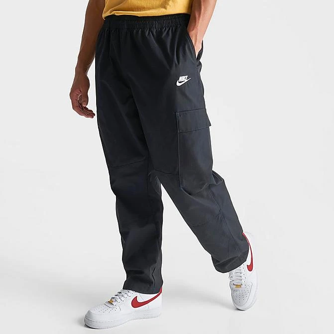 Men's Nike Club Woven Cargo Trouser Pants Black/White - DX0613 010 3 Men's Nike Club Woven Cargo Trouser Pants Black/White - DX0613 010