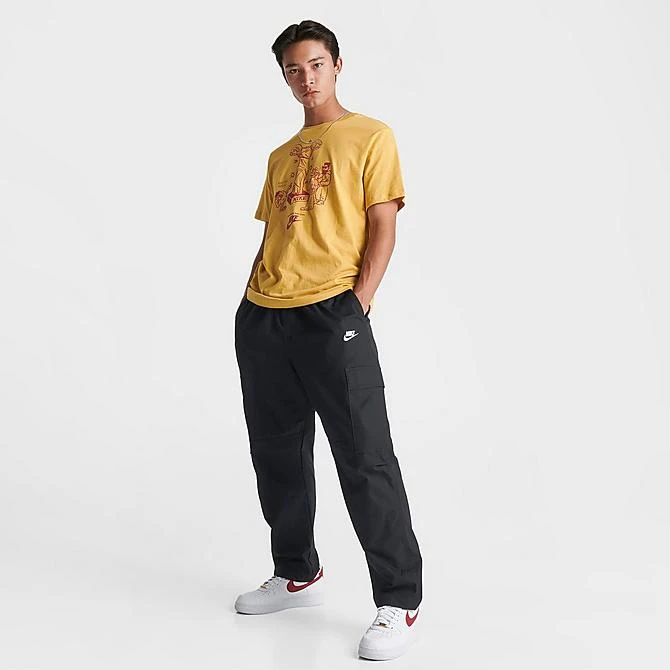 Men's Nike Club Woven Cargo Trouser Pants Black/White - DX0613 010 4 Men's Nike Club Woven Cargo Trouser Pants Black/White - DX0613 010 - Image 2