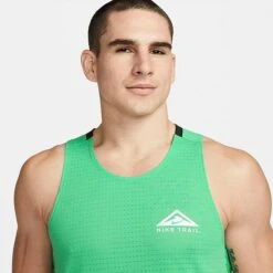 Men's Nike Trail Solar Chase Dri-FIT Running Tank Spring Green/White - DX0857 363 -Deals Adidas Store DX0857 363 M4