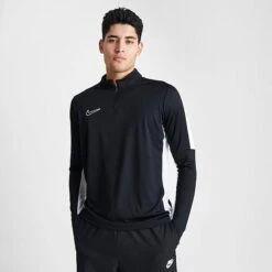 Men's Nike Dri-FIT Academy Soccer Drill Top Black/White/White - DX4294 010 -Deals Adidas Store DX4294 010 M3