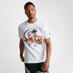 Nike Men's Jordan Flight MVP Summer Flow Graphic T-Shirt White/Sundial/Black - DX9569 100 -Deals Adidas Store DX9569 100 M3