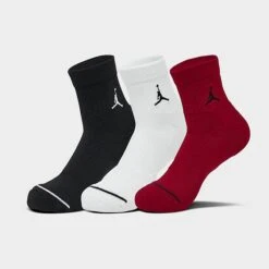 Nike Jordan Everyday Ankle Socks (3-Pack) Red/White/Black - DX9655 902