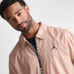 Nike Men's Jordan Essentials Full-Zip Woven Jacket Desert/Black - DX9687 277 -Deals Adidas Store DX9687 277 M5