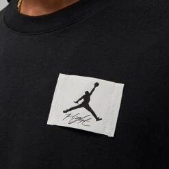 Nike Men's Jordan Flight Essentials Woven Patch Oversized T-Shirt Black - DZ7313 010 -Deals Adidas Store DZ7313 010 M5