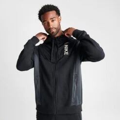 Men's Nike Sportswear Hybrid Fleece Full-Zip Hoodie Black/Dark Smoke Grey - FB1431 010 10 Men's Nike Sportswear Hybrid Fleece Full-Zip Hoodie Black/Dark Smoke Grey - FB1431 010 -Deals Adidas Store FB1431 010 M3