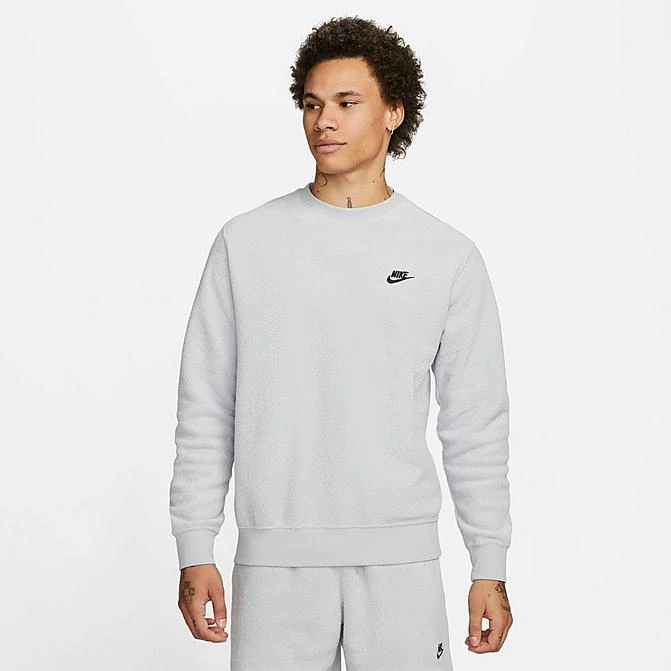 Men's Nike Club Terry Crewneck Sweatshirt Wolf Grey/Black - FB4979 012 3 Men's Nike Club Terry Crewneck Sweatshirt Wolf Grey/Black - FB4979 012